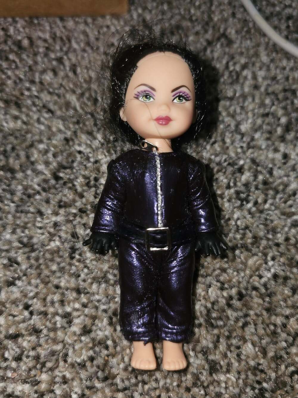 Mattel Barbie Kelly Doll Batman Catwoman Purple Suit - callouts